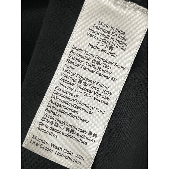 J.CREW Ravenna Dress in Ramie XS Black NEW Preppy Strapless Smocked Beach Casual - Picture 10 of 12